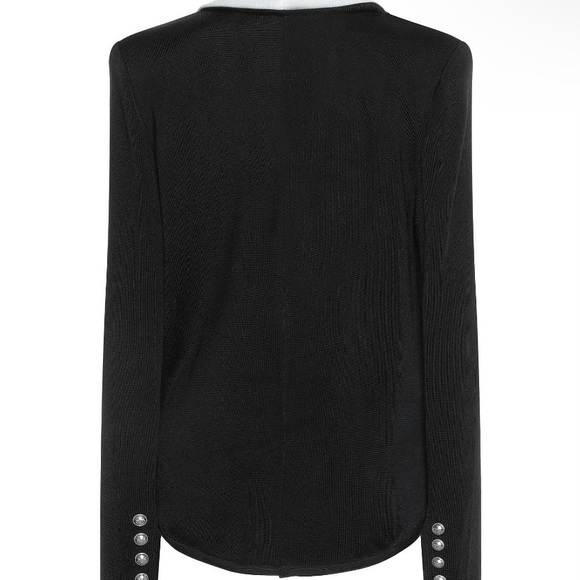 Balmain White Collar Black Suit Jacket size FR 38 - Picture 3 of 10